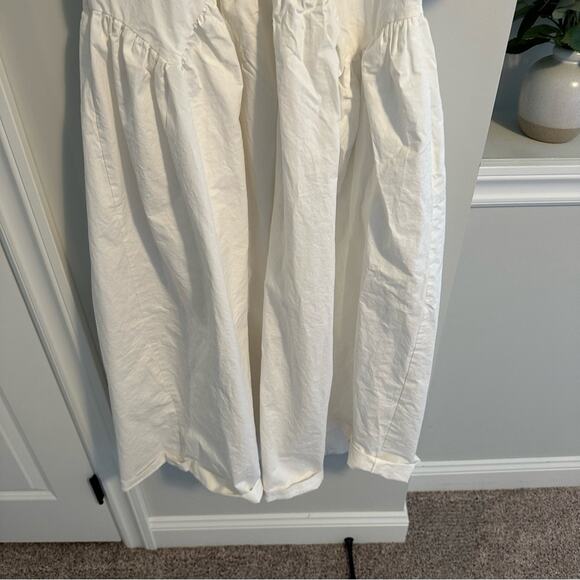 BY FLOW White Cotton Puff Sleeve Maxi Dress S/M - Picture 10 of 11